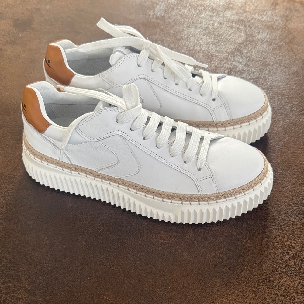 Voile Blanche Lipari White and Brown Sneakers